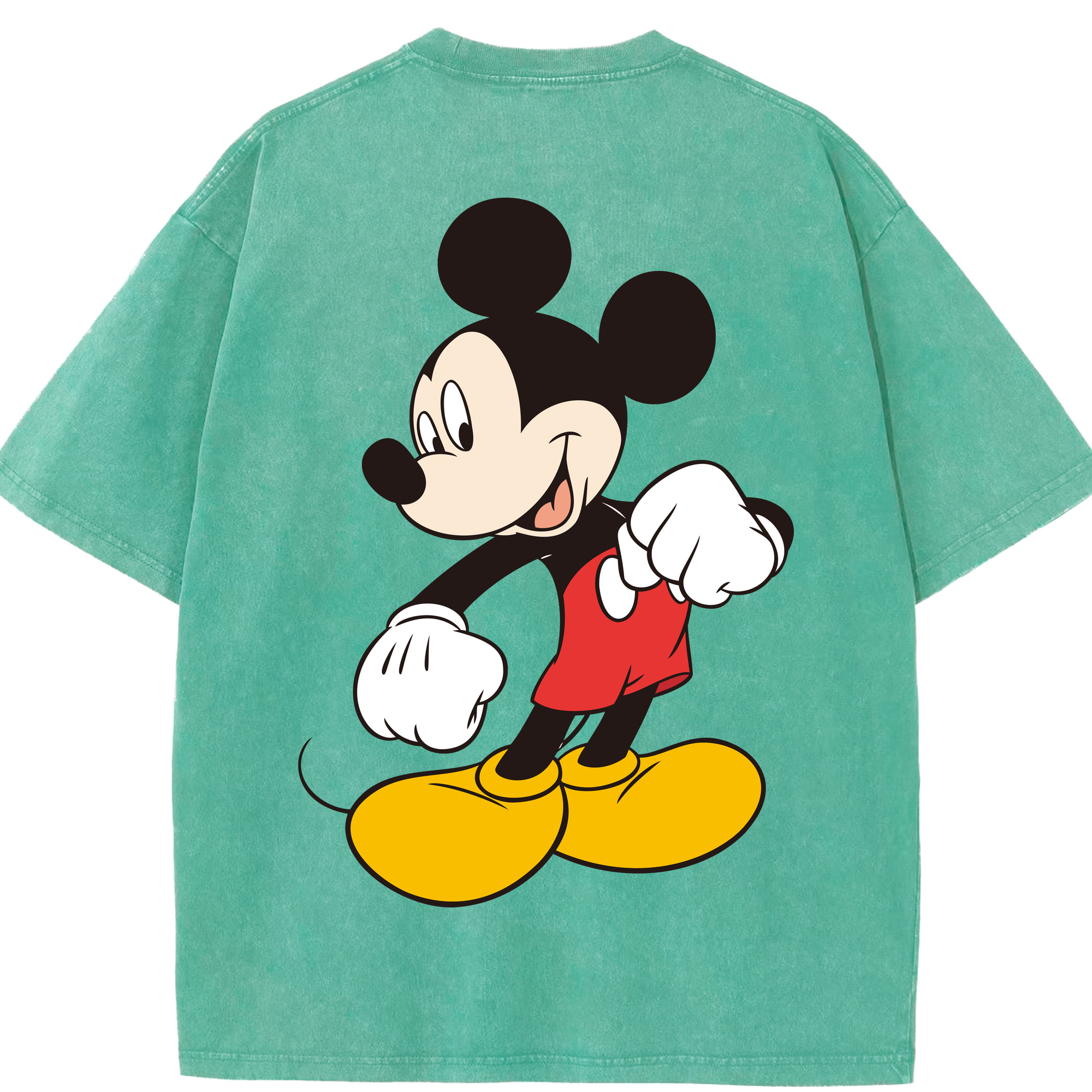 （画像用） ミッキーマウス Mickey Mouse 綿100% ヴィンテージ風 半袖Tシャツ（背面プリント）